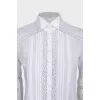 Shirt with 3/4 sleeves decorated with lace