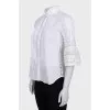 Shirt with 3/4 sleeves decorated with lace