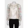 Silk blouse decorated with crystals and beads
