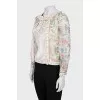 Silk blouse decorated with crystals and beads