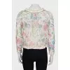 Silk blouse decorated with crystals and beads