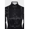 Silk blouse with lace
