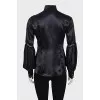 Silk blouse with lace