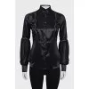 Silk blouse with lace