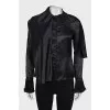 Silk blouse with pleated cuffs
