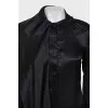 Silk blouse with pleated cuffs