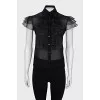 Silk blouse with ruffles and buttons