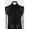 Silk blouse with ruffles and buttons