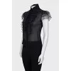 Silk blouse with ruffles and buttons