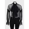 Lace blouse with ties