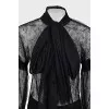 Lace blouse with ties