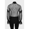 Lace blouse with ties