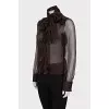 Transparent blouse with silk bow