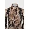 Fitted shirt in silk with animal print