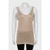 Knitted tank top with wide straps