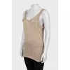Knitted tank top with wide straps