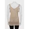 Knitted tank top with wide straps