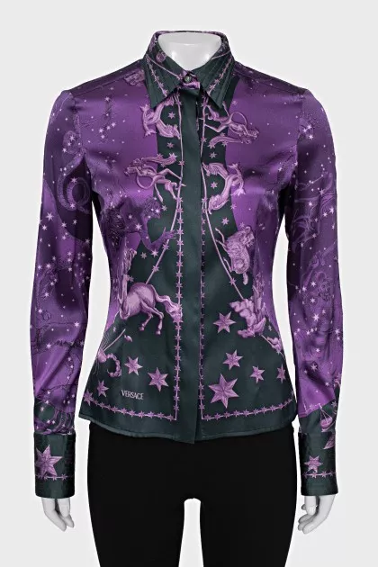 Purple silk shirt