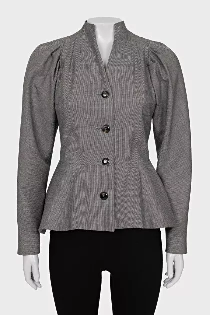 Fitted jacket made of wool and silk