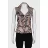 Printed button down vest