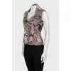 Printed button down vest