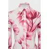 Fitted printed silk blouse