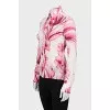 Fitted printed silk blouse