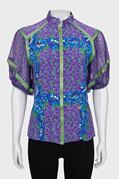 Silk blouse floral print