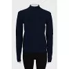 Blue sweater with zippers
