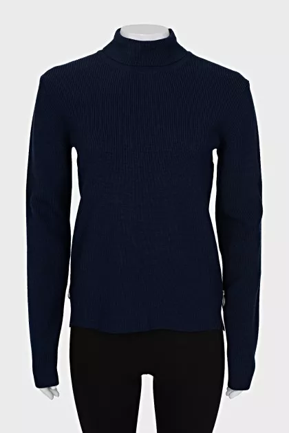 Blue sweater with zippers
