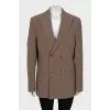 Double-breasted straight-cut jacket