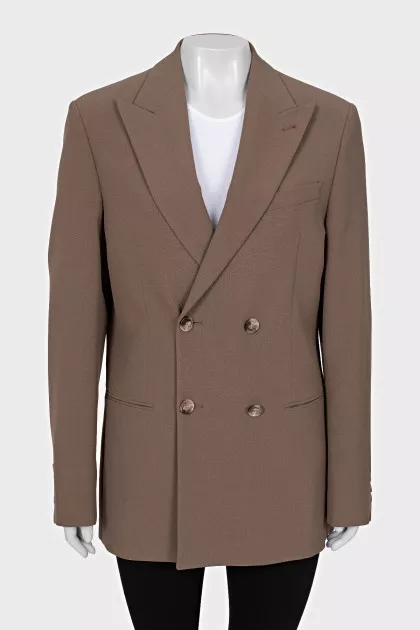 Double-breasted straight-cut jacket