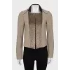 Cropped wool jacket with sequins