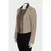 Cropped wool jacket with sequins