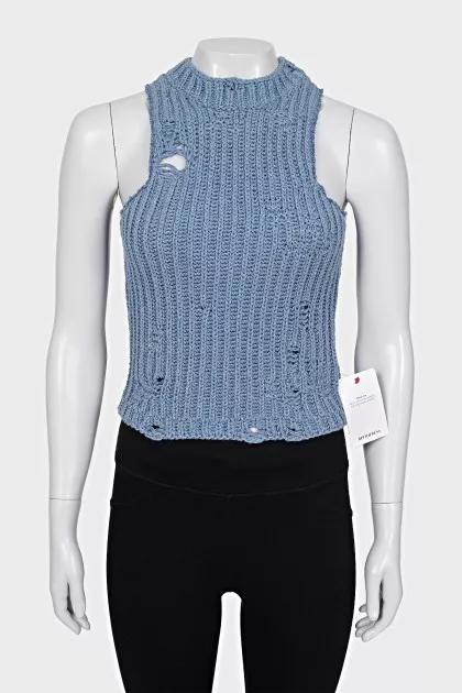 Knitted blue top with tag