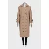 Beige double-breasted raincoat
