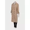 Beige double-breasted raincoat