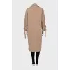 Beige double-breasted raincoat