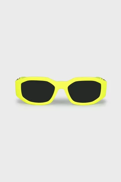 Sunglasses with a bright frame and logo