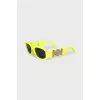 Sunglasses with a bright frame and logo