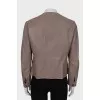 Brown leather jacket with zip