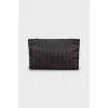 Woven leather clutch