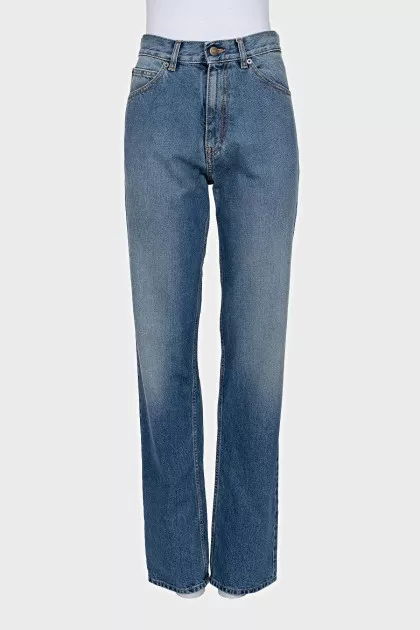 Straight fit blue jeans with tag