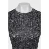 Fitted long sleeve printed top