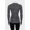 Fitted long sleeve printed top
