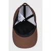 Brown cap with silver logo