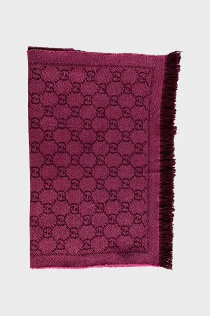 Wool scarf with print