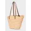 Raffia bag with figured weave