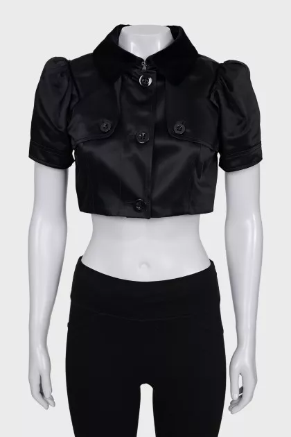 Short sleeve cropped jacket