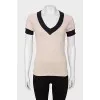 Beige straight cut t-shirt